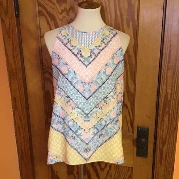 3 for 20 $ bundle Anthropologie pastel chevron dressy tank top - Picture 5 of 8